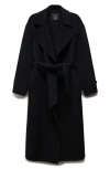 Mango Manteau Fait Main Avec Ceinture In Black
