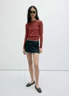 Mango Long-sleeved Striped T-shirt In Pink