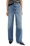 Mango Loose Fit Wide Leg Jeans In Medium Vintage Blue