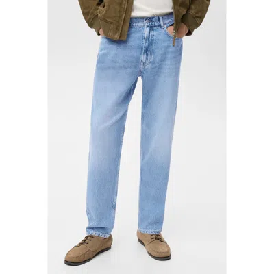 Mango Lore Tapered Straight Leg Jeans In Blue