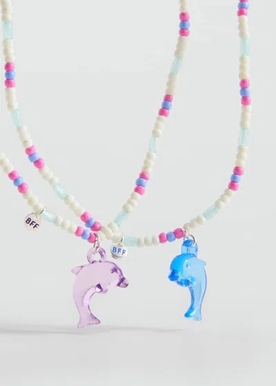 Mango Kids' 2 Pack Of Necklaces Blue