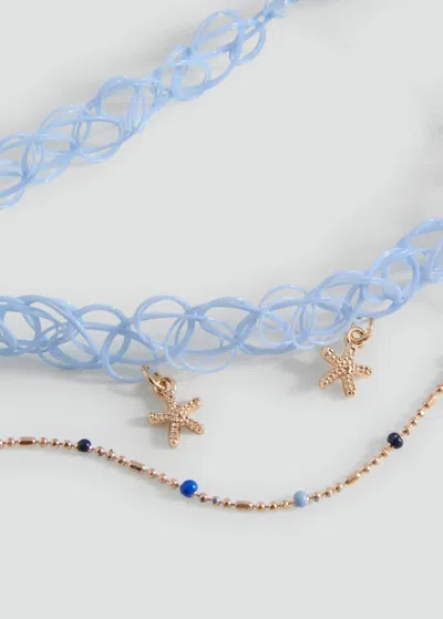 Mango Kids' 2 Pack Of Necklaces Gold