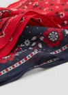 Mango Set Of 2 Printed Handkerchiefs Red
