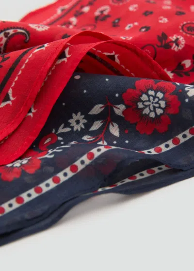 Mango Set Of 2 Printed Handkerchiefs Red