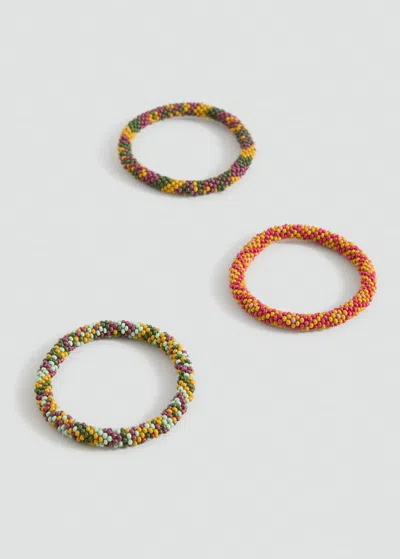 Mango Kids' Pack Of 3 Bracelets Maroon