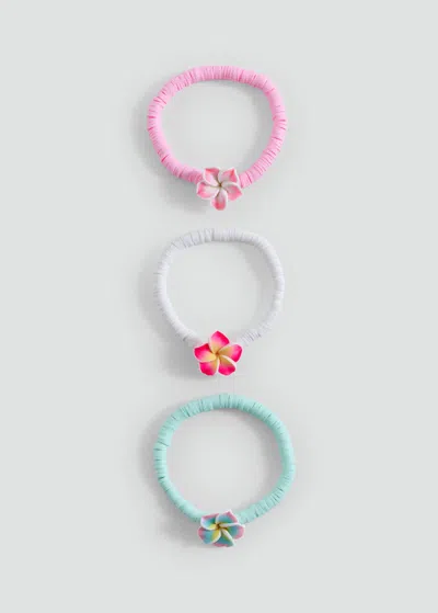 Mango Kids' Pack Of 3 Bracelets Pink