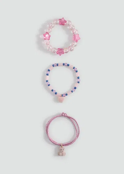 Mango Lot 3 Bracelets Rose - Enfants - Taille Unique -  Kids In Multi