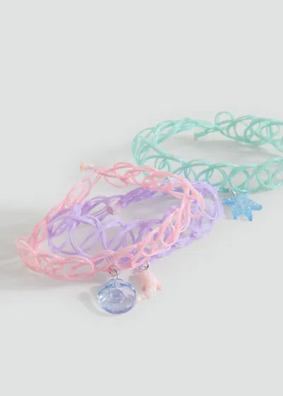 Mango Kids' Pack Of 3 Bracelets Pale Pink