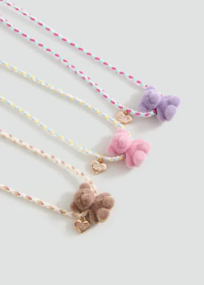 Mango Lot 3 Colliers Rose - Enfants - Taille Unique -  Kids In Multi