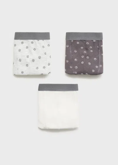 Mango Kids' 3-pack Combined Briefs Medium Heather Grey