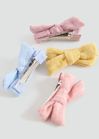 Mango Kids' Hairclip 4 Pack Pink