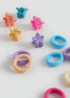 Mango Pack Of Hairpins And Hair Bands Pink