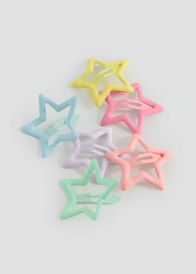 Mango Kids' Pack Of Star Hair Clips Light/pastel Purple