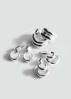 Mango Lot Créoles Combinées Argent - Femme - Taille Unique -