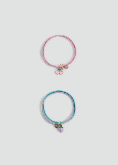 Mango Kids' Pack Of 2 Wristbands Pink