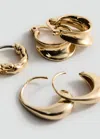 Mango Lot De 3 Créoles Or - Femme - Taille Unique -