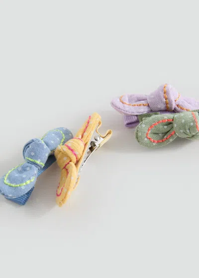 Mango Kids' 4 Pack Bow Hairclips Light/pastel Purple