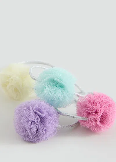 Mango Kids' Pack Of 4 Scrunchies Pink
