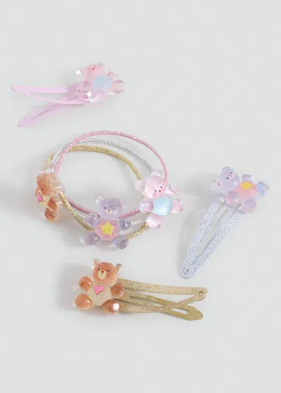 Mango Lot Élastiques Et Barrettes Rose - Enfants - Taille Unique -  Kids In Multi