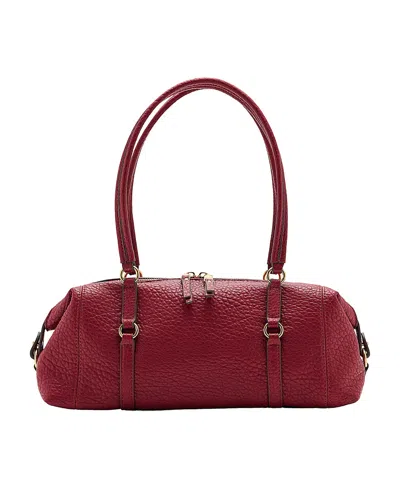 Mango Lottab Faux Leather Metallic Details Shoulder Bag In Red