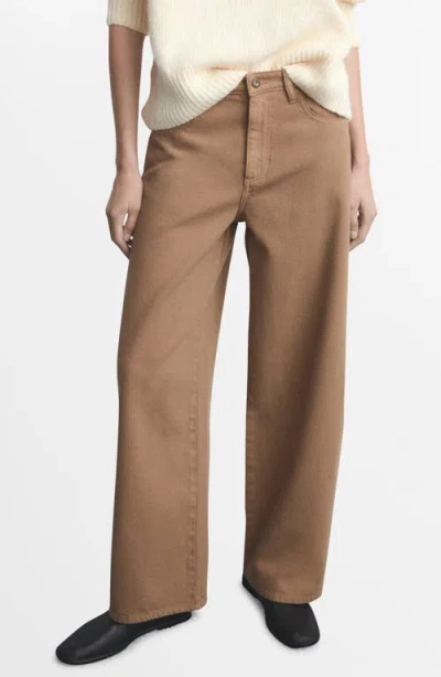 Mango Low Rise Balloon Jeans In Brown