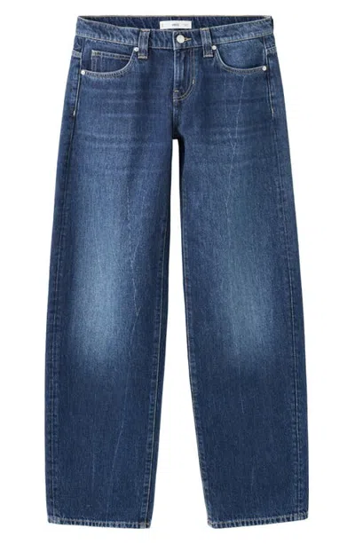 Mango Low Rise Balloon Tapered Leg Jeans In Blue