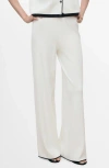 Mango Low Rise Contrast Hem Knit Pants In Animal Print