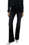 Mango Low Rise Flare Leg Jeans In Dark Navy