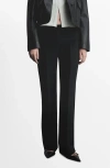 Mango Women's Satin Pleated Skirt In Black