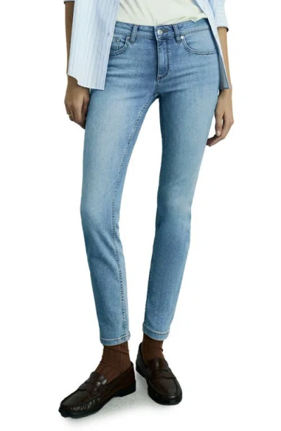 Mango Low Rise Push-up Skinny Jeans In Medium Blue