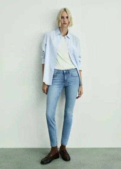 Mango Low-rise Push-up Skinny Jeans Medium Blue
