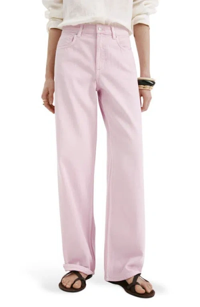 Mango Low Rise Straight Leg Jeans In Pink