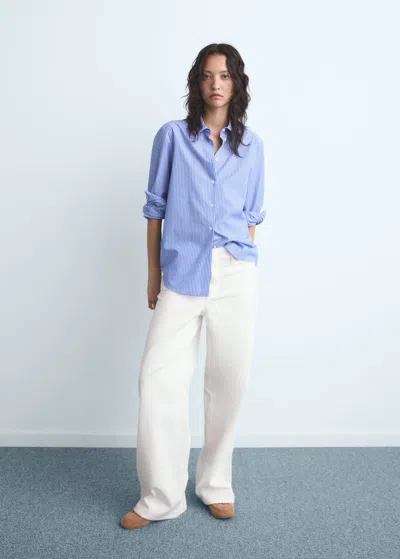 Mango Low-rise Wide-leg Jeans Off White