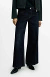 Mango Wideleg Jeans With Pockets Black Denim