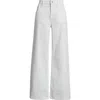 Mango Low Rise Wide Leg Jeans In White