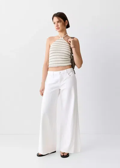 Mango Low Waist Jeans In White