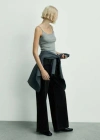Mango Low Waist Wideleg Jeans Black Denim