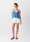 Mango Low-rise Mini Shorts In White