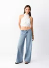 Mango Low-rise Wide-leg Jeans In Medium Blue
