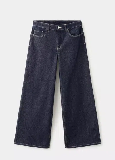Mango Low-rise Wideleg Jeans In Blue