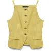 Mango Luca Stripe Vest In Yellow