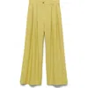 Mango Luce Stripe Wide Leg Pants In Yellow
