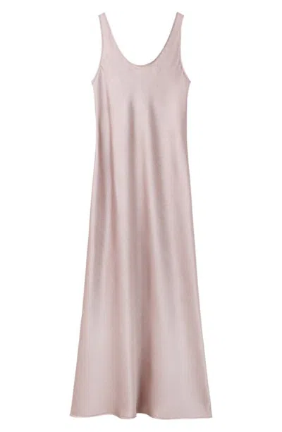 Mango Luis Crinkled Satin Midi Slip Dress In Pink