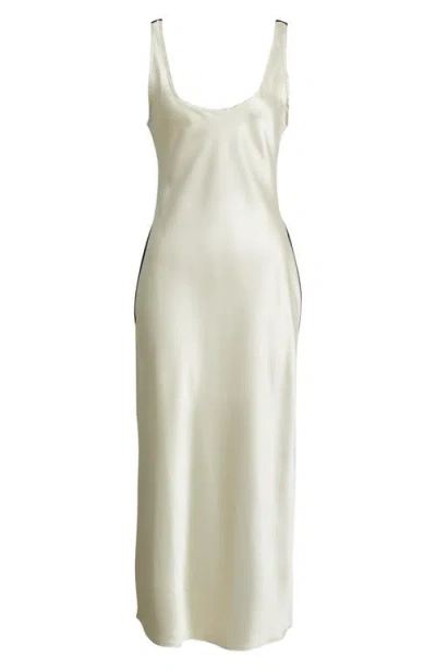 Mango Luis Two-tone Satin Slipdress In White