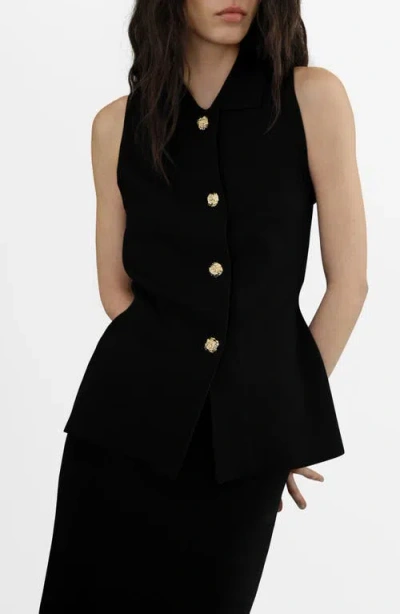 Mango Lulu Vest In Black