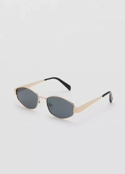 Mango Lunettes De Soleil À Monture Métallique Ovale In Orange