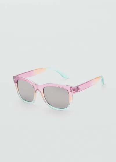 Mango Kids' Square Sunglasses Aqua Green