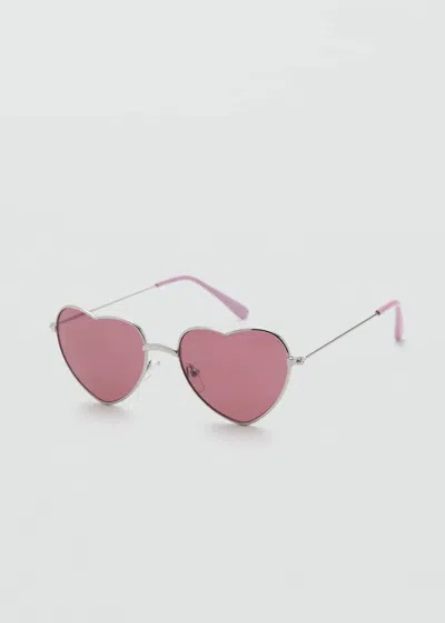 Mango Kids' Heart-shape Sunglasses Silver