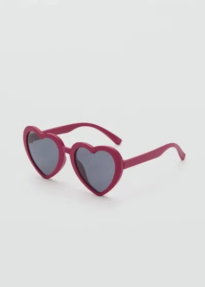 Mango Kids' Heart-shape Sunglasses Strawberry