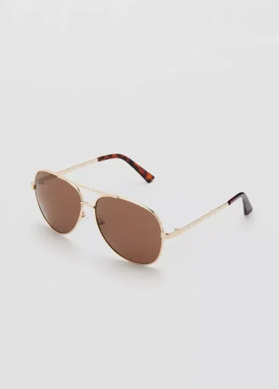 Mango Lunettes De Soleil Monture Aviateur In Orange